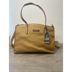 Nautica Sandy Jr. Top Handle Satchel Handbag - Camel/Tan Embossed Logo